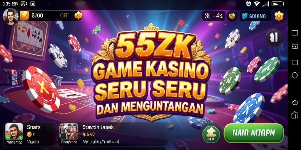 Gameplay seru dari 555ZK yang menampilkan suasana kasino.
