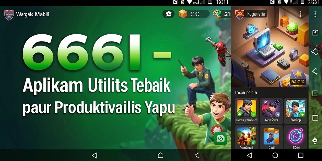 Tampilan utama aplikasi 666I menampilkan berbagai fitur utilitas.
