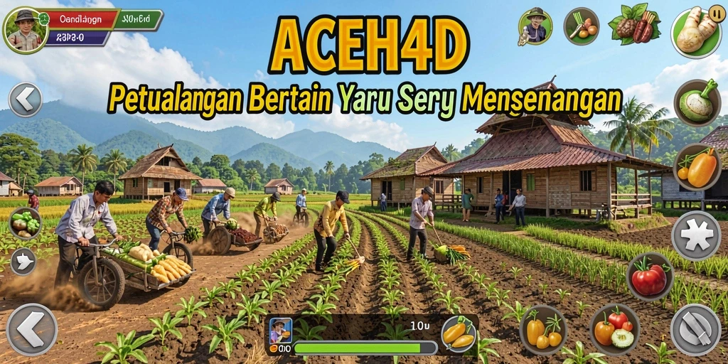 Tampilan gameplay ACEH4D yang menawan dengan suasana pertanian.