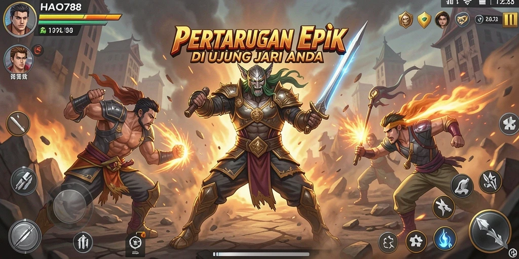 Tangkapan layar HAO788 menunjukkan aksi pertarungan yang intens dan mendebarkan.