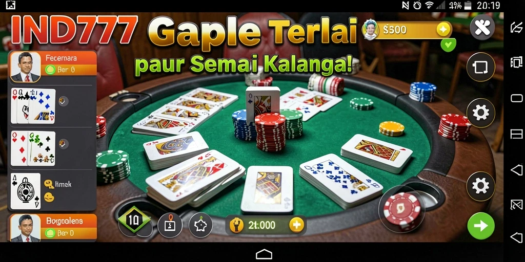 Tampilan gameplay seru dari IND777 saat bermain Gaple.