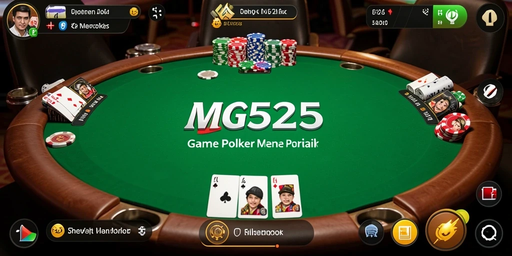 Tampilan gameplay MG525 yang mendebarkan di meja poker.