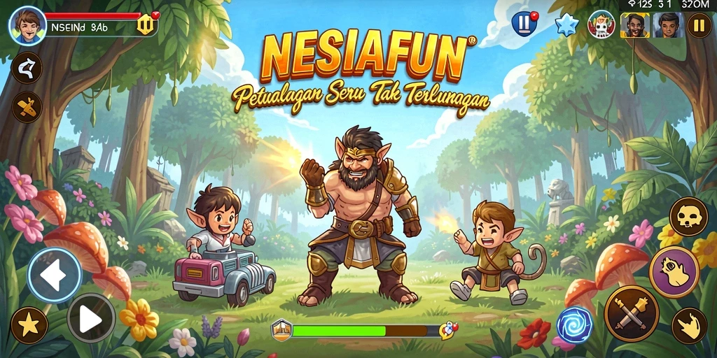 Screenshot menunjukkan aksi seru dalam gameplay petualangan NESIAFUN.