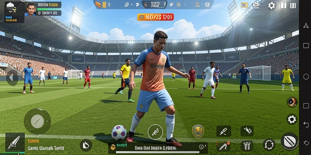 Screenshot gameplay NOX123 yang menunjukkan aksi olahraga seru.