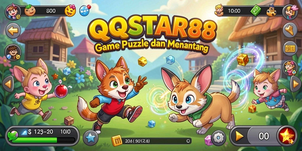 Screenshot gameplay dari QQSTAR88 menampilkan tingkat tantangan puzzle yang menarik.
