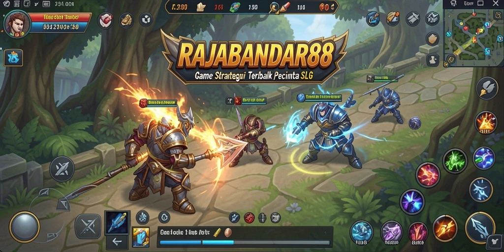 Screenshot gameplay RAJABANDAR88 yang menunjukkan strategi pertempuran.