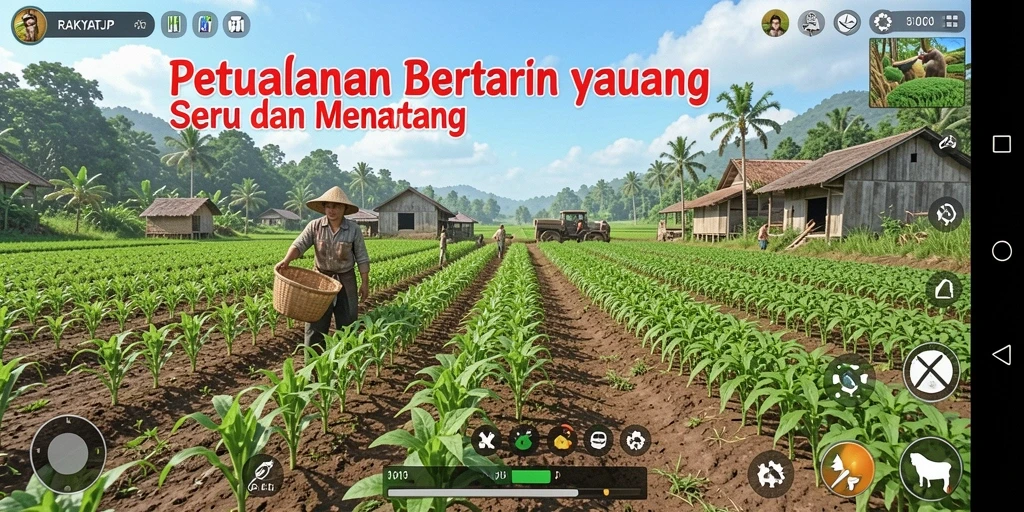 Tampilan gameplay RAKYATJP yang menarik saat bertani.