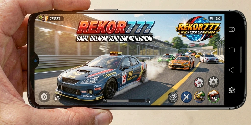 Tampilan gameplay balapan yang seru dan menegangkan.