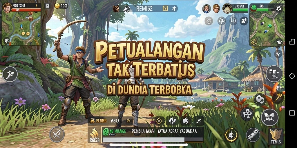 Tangkapan layar gameplay REMI62 menampilkan petualangan dalam dunia terbuka.