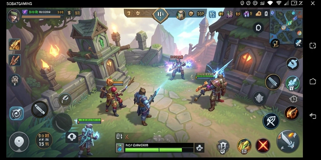 Tangkapan layar dari gameplay SOBATGAMING yang menampilkan pertempuran epik.