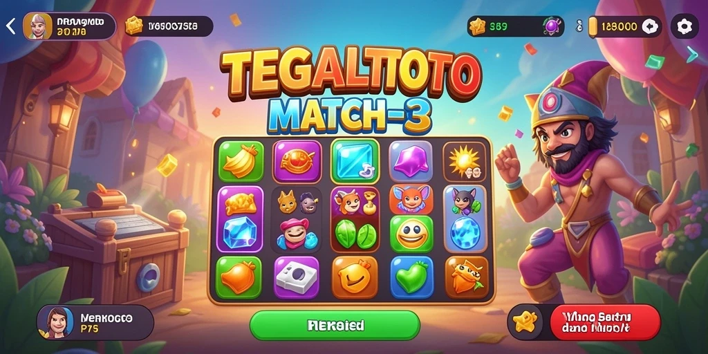 Screenshot TEGALTOTO menampilkan gameplay menyenangkan dalam kategori Match-3.