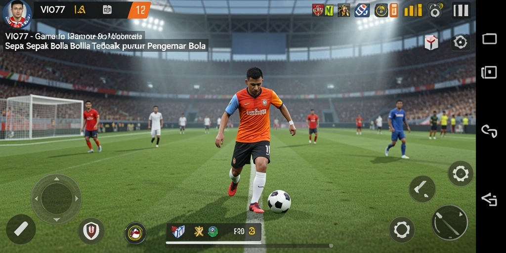 Screenshot VIO77 menunjukkan aksi seru dalam permainan sepak bola.