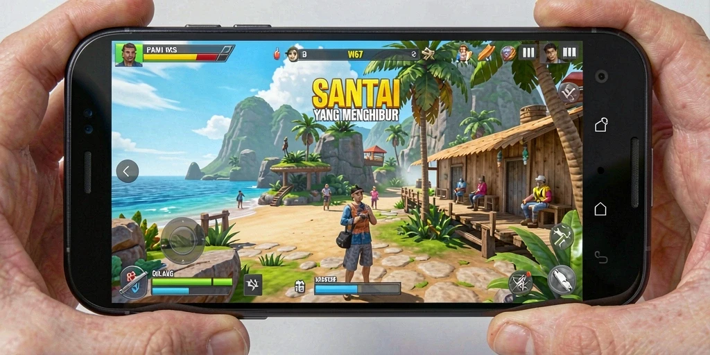 Screenshot gameplay W67 memperlihatkan momen seru bermain.